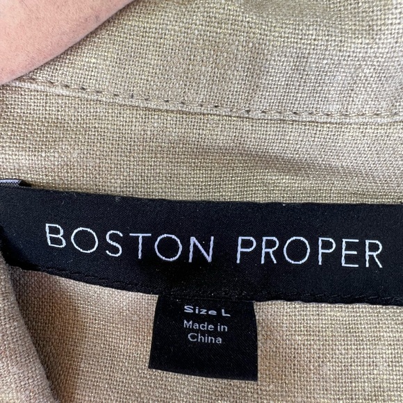 Boston Proper Metallic Brushed Linen Utility Jacket Women’s - Picture 2 of 11